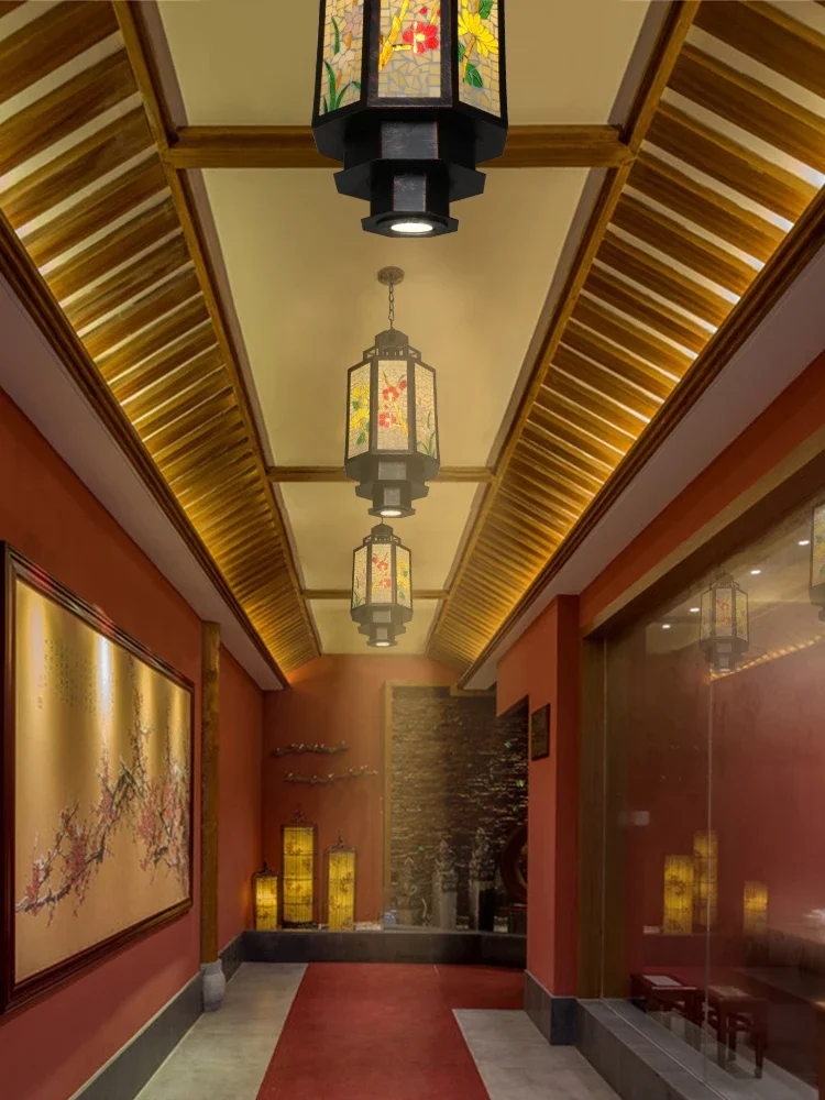 الكلاسيكية النمط الصيني مطعم الشاي البيت الممر الإضاءة الممر نزل B & B الإضاءة الزخرفية اليدوية الفن الثريا