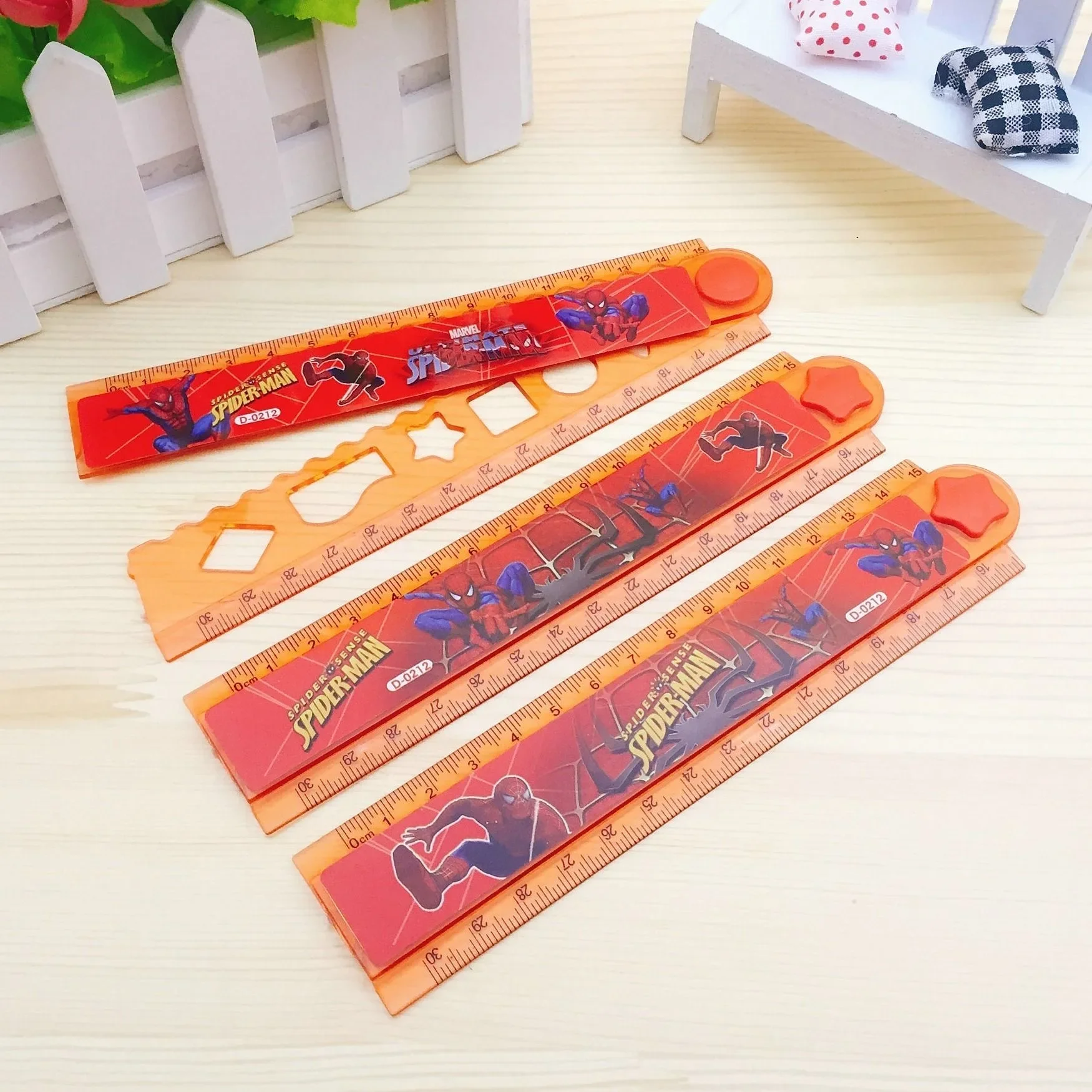 Marvel Spiderman Ruler Cartoon Anime Foldable Ruler Multifunctional Creative Cute Personality 30cm Students Stationery Gifts