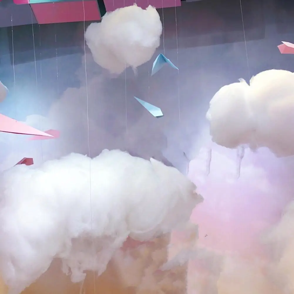 سحابة اصطناعية بيضاء القطن سحابة ديكور المنزل متجر الزفاف حفلة عيد ميلاد التصوير غرفة المعيشة DIY بها بنفسك معلقة الدعائم ديكور #5