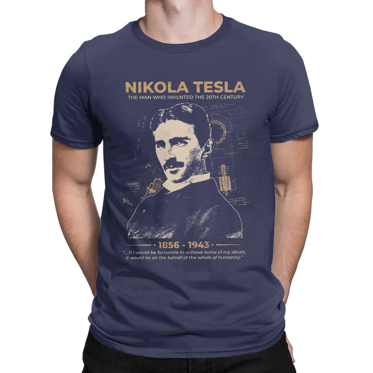 Science Scientists Subject Inventor Physics Premium Cotton Clothing Men\'s Nikola Tesla Tshirt Round Neck Tees Plus Size T-Shirts