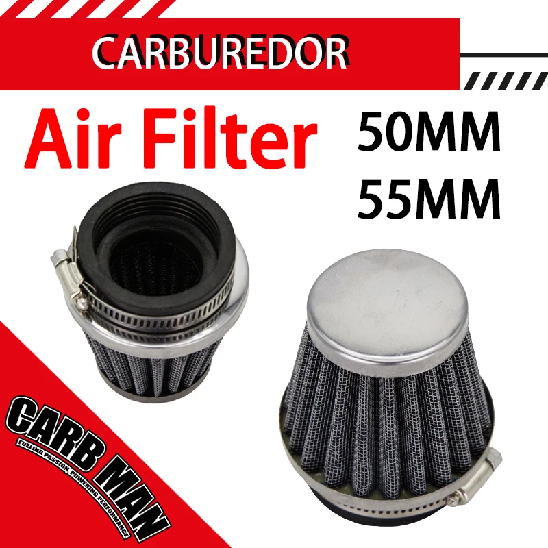 50/50MM Universal Motorbike Motorcycle High Flow Tapered Air Filter Cleaner Dirt Pit Bike