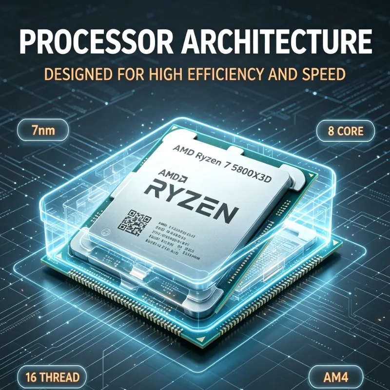 Desktop Gaming Processor 5800X3D 8-Core 16-Thread 5GHz 96MB Cache AM4 DDR4 PC CPU Loose Piece