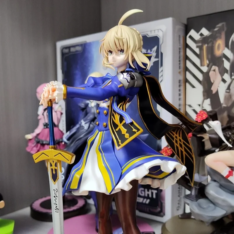 

24cm Fate/Stay Night Action Figure Desk Decor Designer Toy Collection Model Artoria Pendragon Saber Statue Boy And Girl Gift