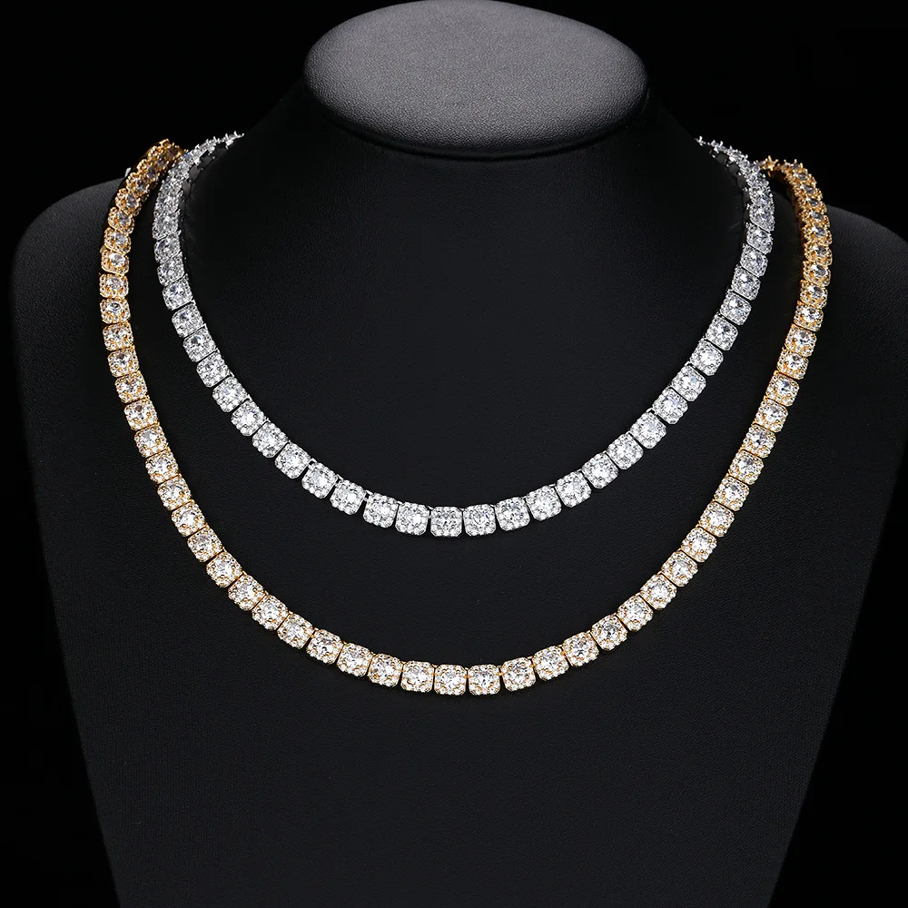 

7mm Flip-Lock Clasp Zirconia Necklace, Iced-Out Cuban Chain, Luxury Unisex Hip Hop Jewelry