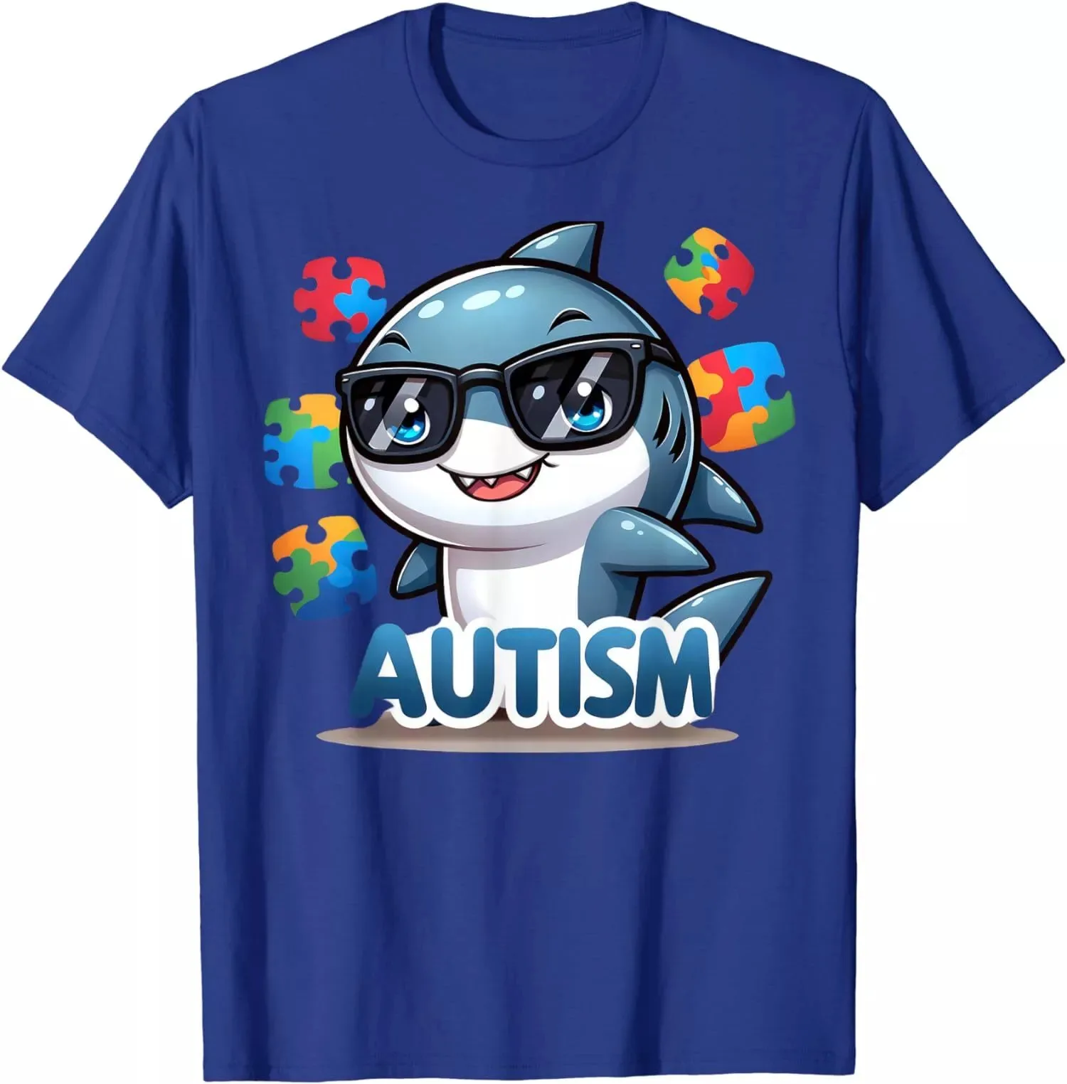 Funny Shark Puzzle Autism Awareness Day Unisex T-Shirt