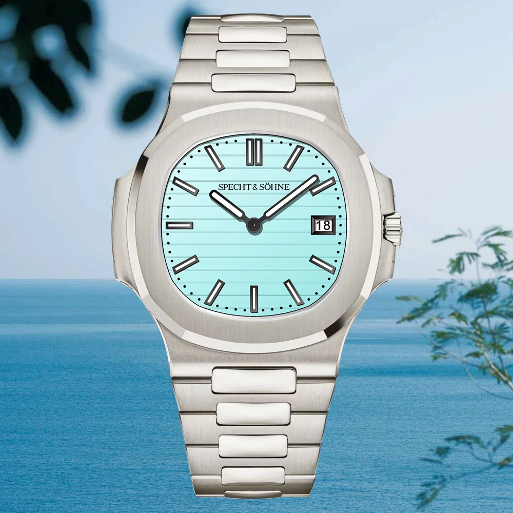 

Specht & Söhne Watches For Men Ice Blue Japan Quartz Luxury Sports Wristwatch Stainless Steel Sapphire Luminous 50M Waterproof