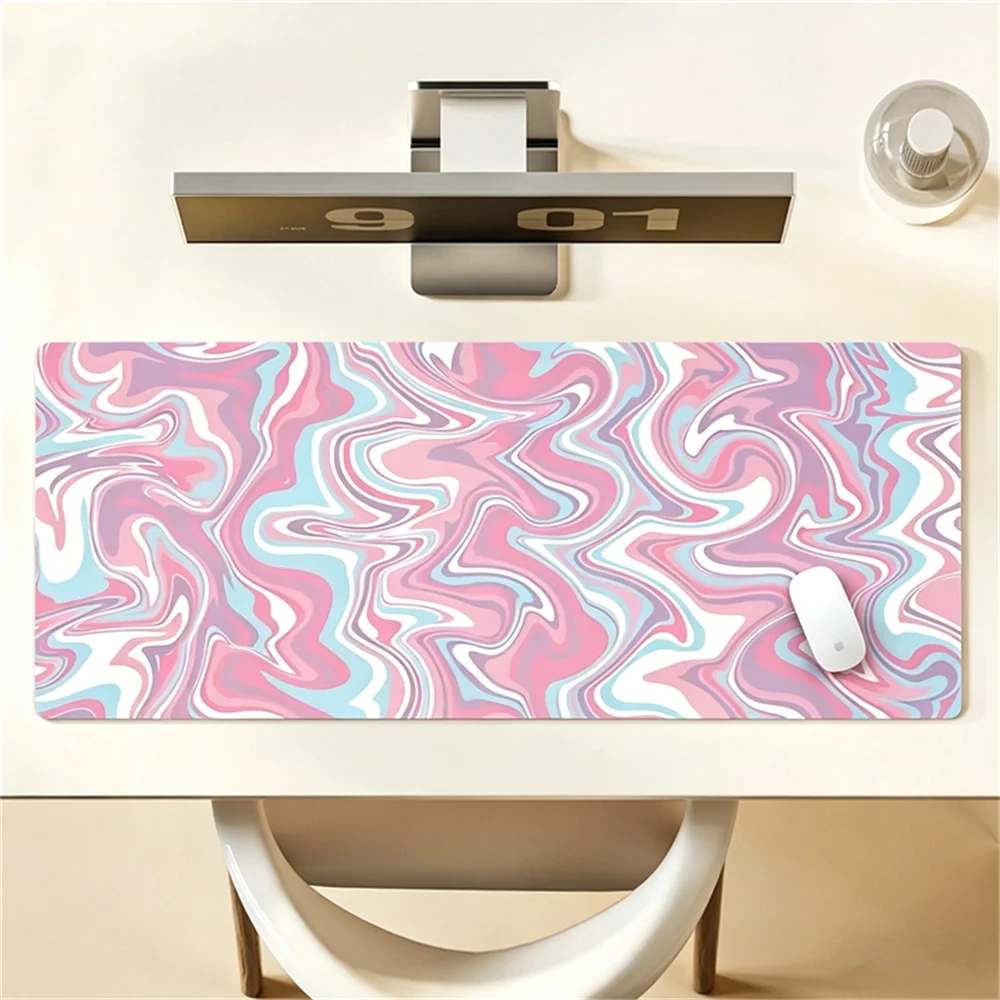 Thickened Pink Gradient Waterproof Keyboard Mouse Pad Anti-Slip Art Design Desk Mat Game Table Mat Layout for Office Accessories