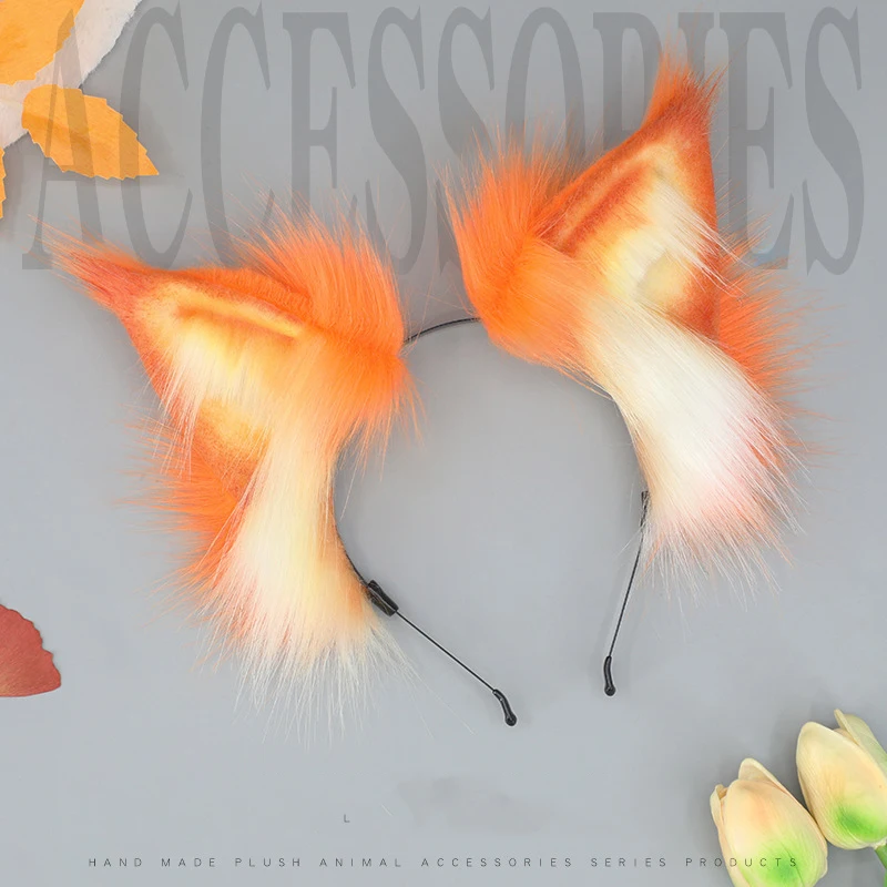 

Animal Ear Headwear Cute Plush Diffuse Cosplay Cat Fox Ear Hair Hoop Accessories Halloween Party Roleplay Costume Props