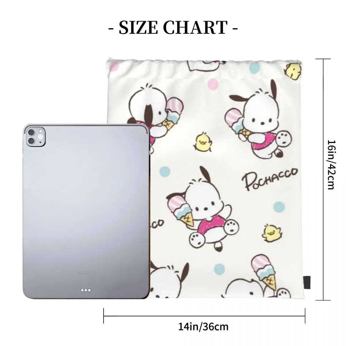 Sanrio Cinnamoroll Drawstring Back Pack Bag Travel Storage Package Teenagers Beach Tote Bag School Sport Shoe Bag Portable