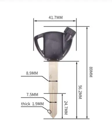 Llave en blanco de hoja sin cortar para motocicleta, llaves de bloqueo antirrobo con imán Suzuki AN250 AN400 AN650 Burgman magnético