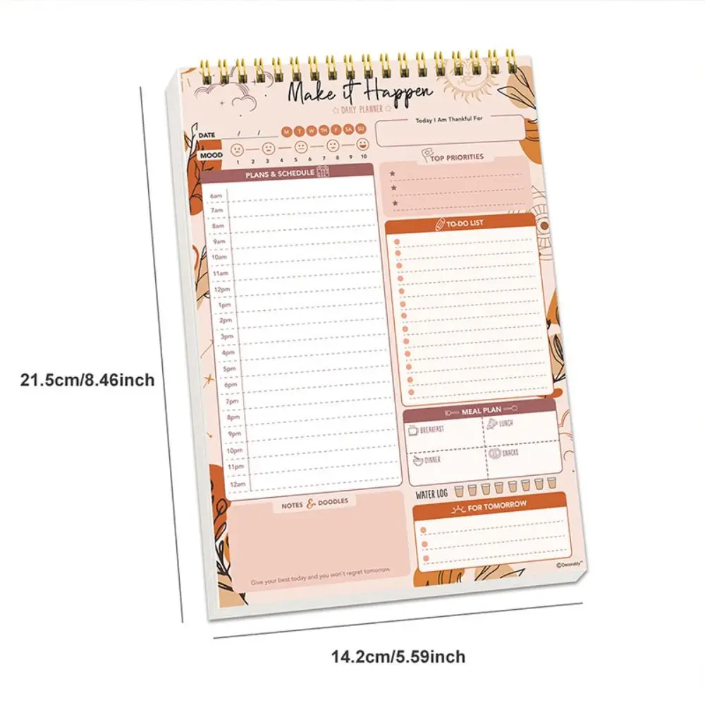 52 sheets To Do List Notepad Undated Daily Planner with Hourly Schedule for Task Management Notebook for Work