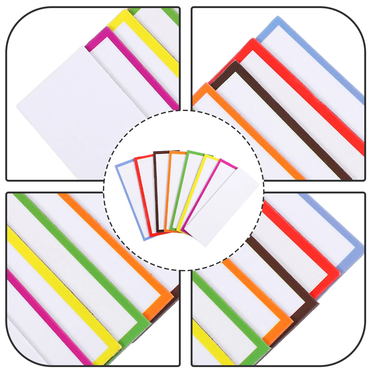 Magnetic Labels Name Tag Rewritable Magnets Cute Sticker Tiles for Whiteboard Blank Magnetic Name Tags Folder