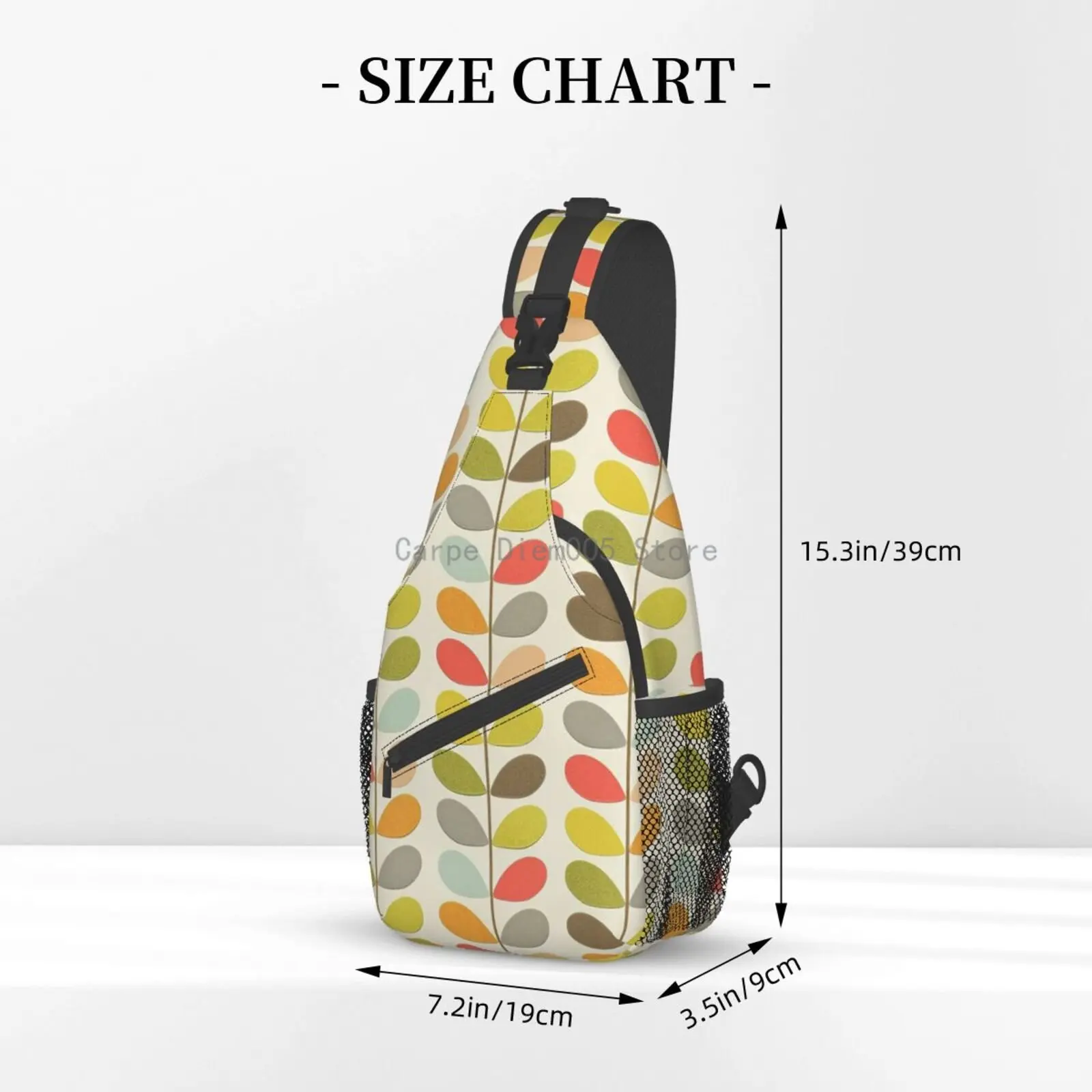 Orla Kiely Sling Crossbody Chest Bag Men Shoulder Backpack for Hiking