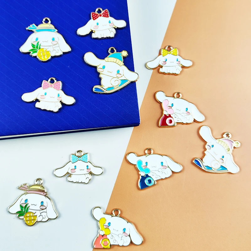

10pcs/pack Lovely Cartoon Bunny Metal Charms Pendant for DIY Earring Keychain Jewelry Making
