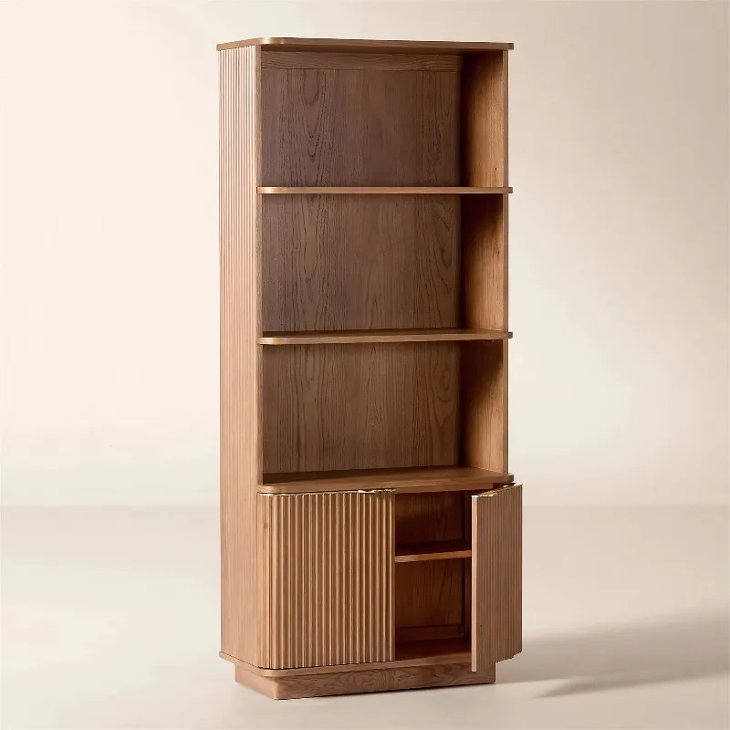 Modern solid wood bookshelves for home office warehouses - durable storage furniture