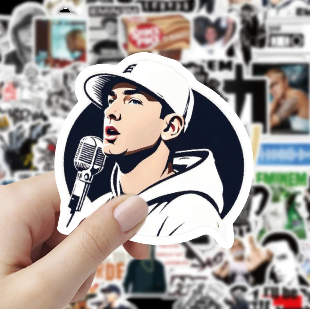 60Pcs Hot Eminem Rapper Stickers for DIY Stationery Motorcycle Travel Luggage Phone Guitar Laptop Graffiti Sticker Cool Decals