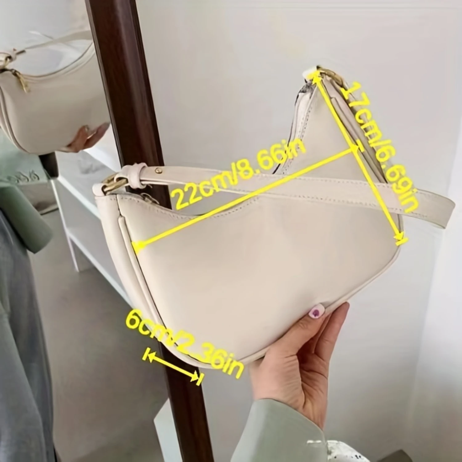Solid Color Minimalist Shoulder Bag for Women, Versatile Armpit Bag