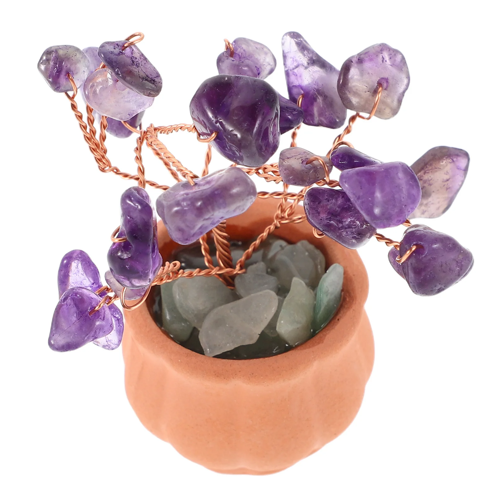 شجرة كريستال اصطناعية صغيرة 7-فرع رائعة فو زخرفة لمكتب غرفة المعيشة مكتب ديكور كريستال شجرة بونساي الديكور