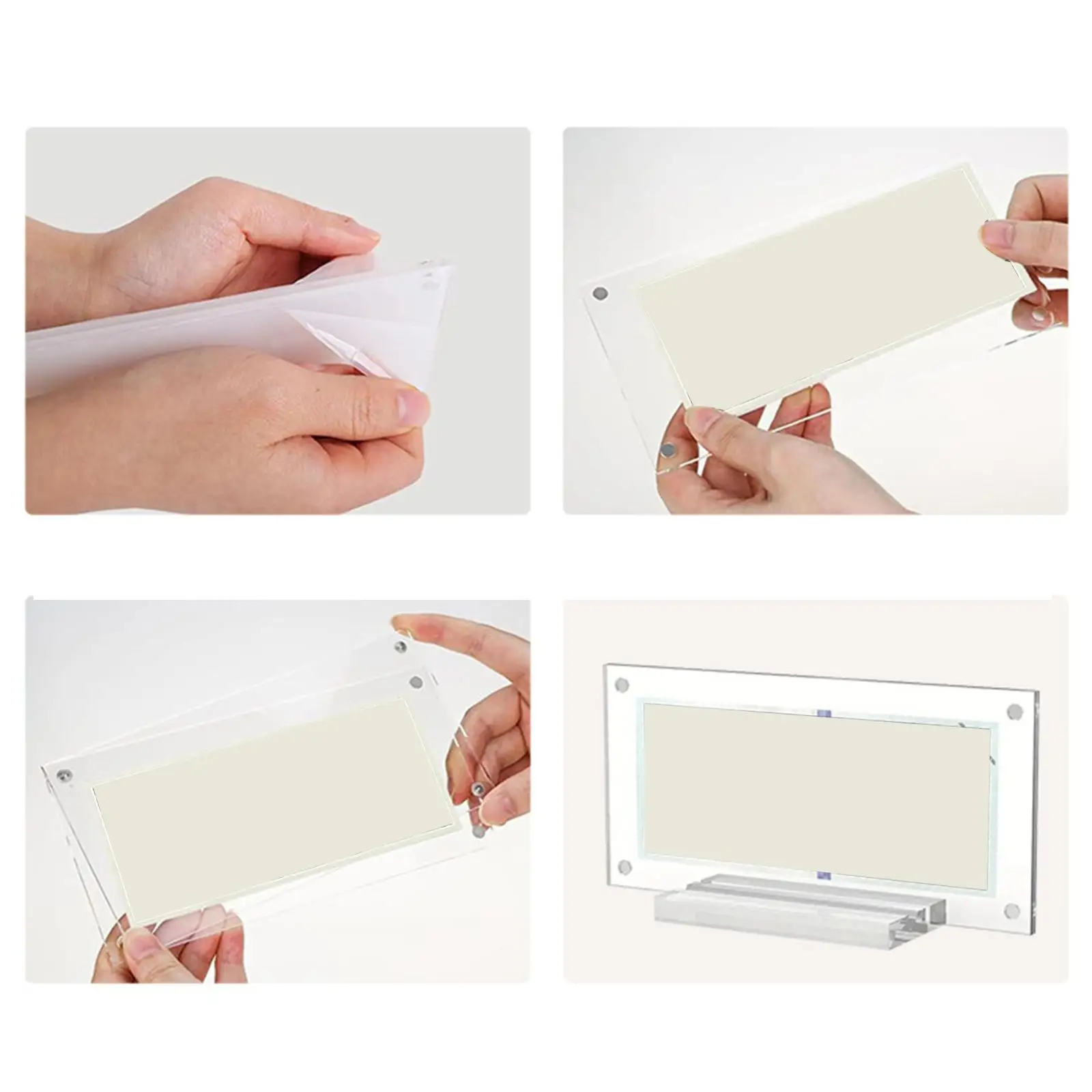Transparent Acrylic Dollar Bill Display Frame Versatile Magnetic Currency Holder for Desk Banknote Collection