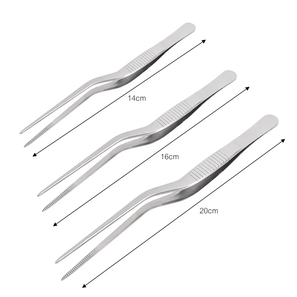 Seafood Tools Kitchen Tweezers Tongs Multiple Types Professional Chef Plating Stainless Steel Chef Kitchen Tool BBQ Clip