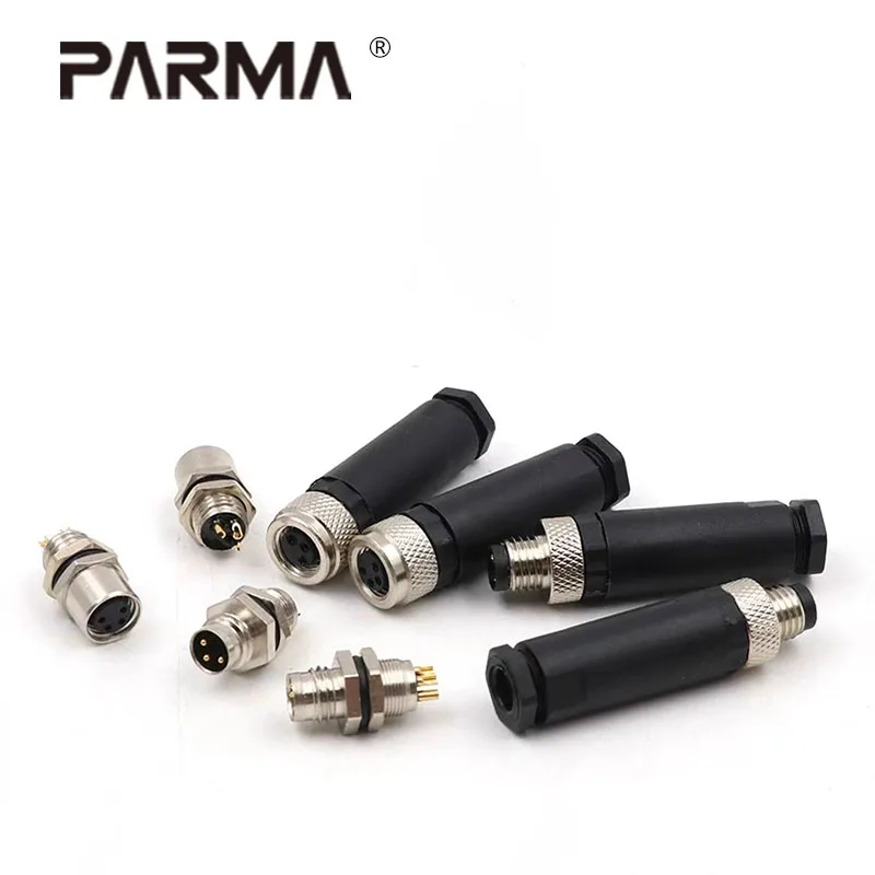 PARMA M8 3pin 4pin 5pin sensor konektor tahan air Pria & Wanita steker sekrup kopling berulir 3 4 5Pin