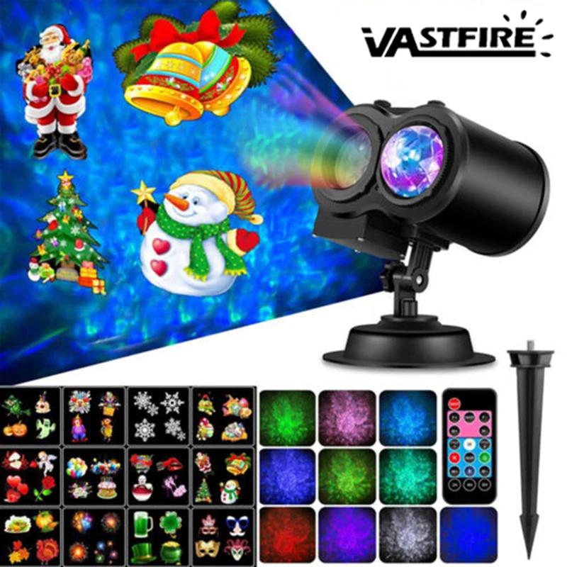 Halloween Projector Light Fairy Christmas Sky Star Laser Projector Stage Outdoor LED Laser Light New Year Festival Party Decor