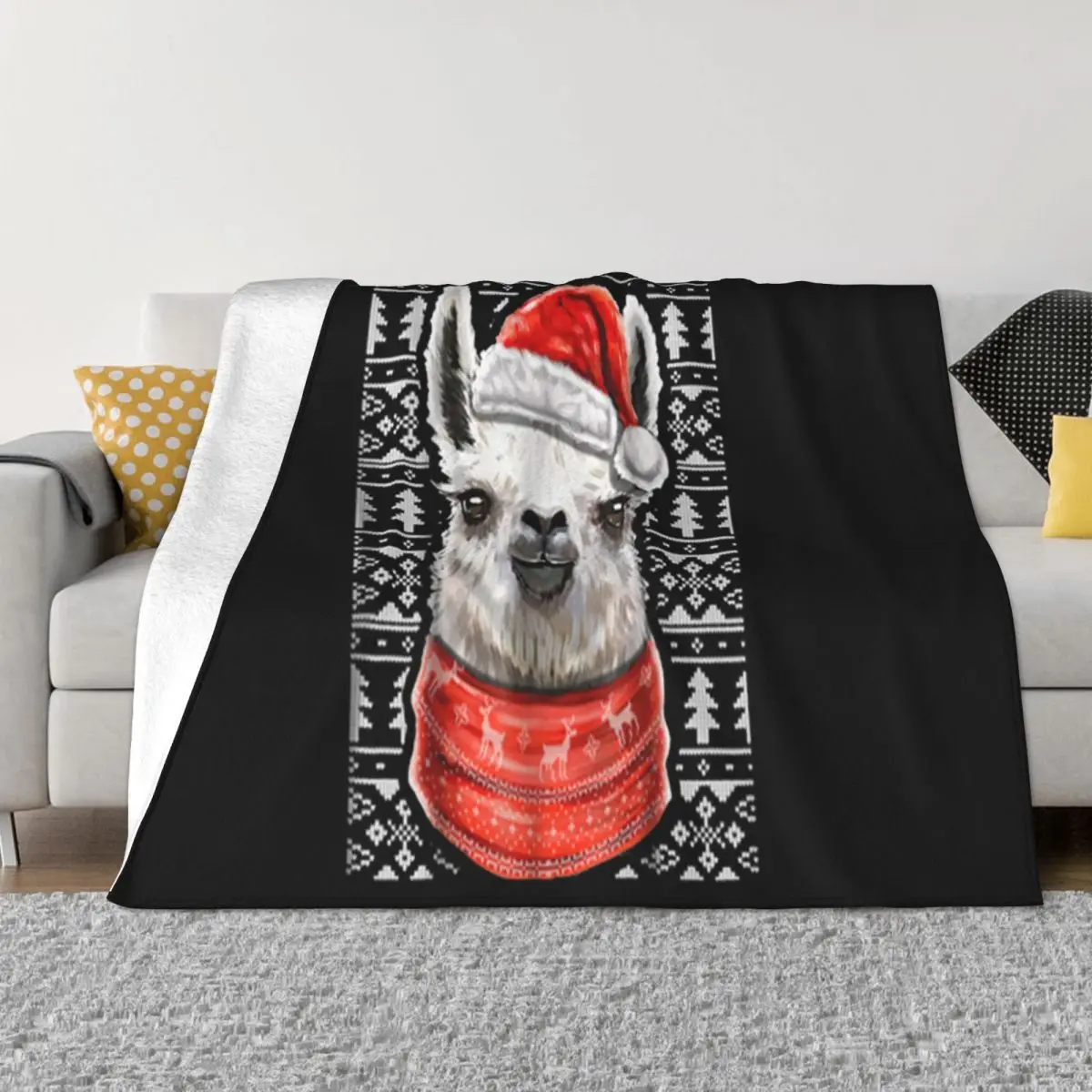 Original Ugly Christmas Llama Christmas Llama Gift Girl Swag Promotion Youth Street Style Throw Blanket