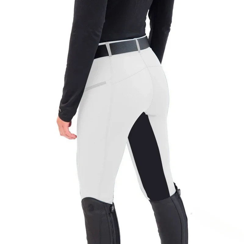 Damen-Leggings, elastische Hose, modische, lässige Leggings mit Reißverschluss, Reithose, Reiten