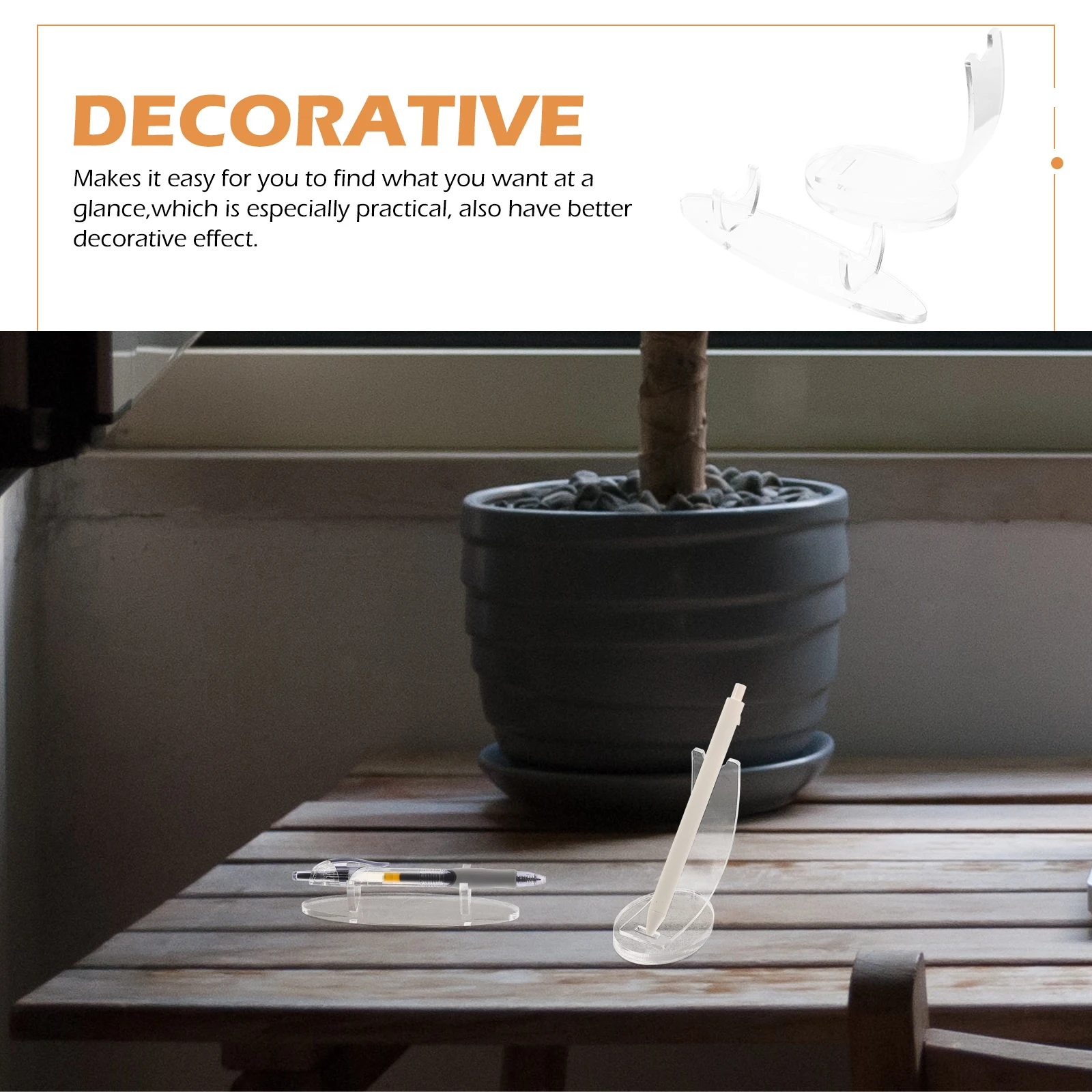 

2Pcs Acrylic Pen Storage Rack Makeup Brush Organizer Pen Display Stand Eyebrow Pencil Holder Nail Brush Holder Clear Rack