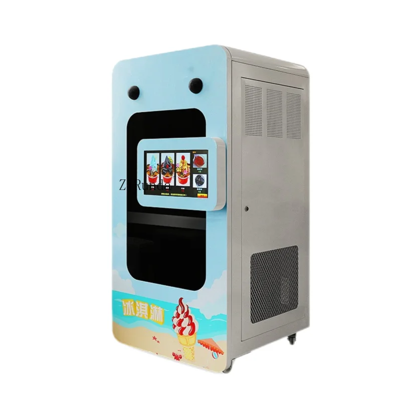 Gran máquina de hielo inteligente no tripulada, moneda autoservicio automática comercial multifunción