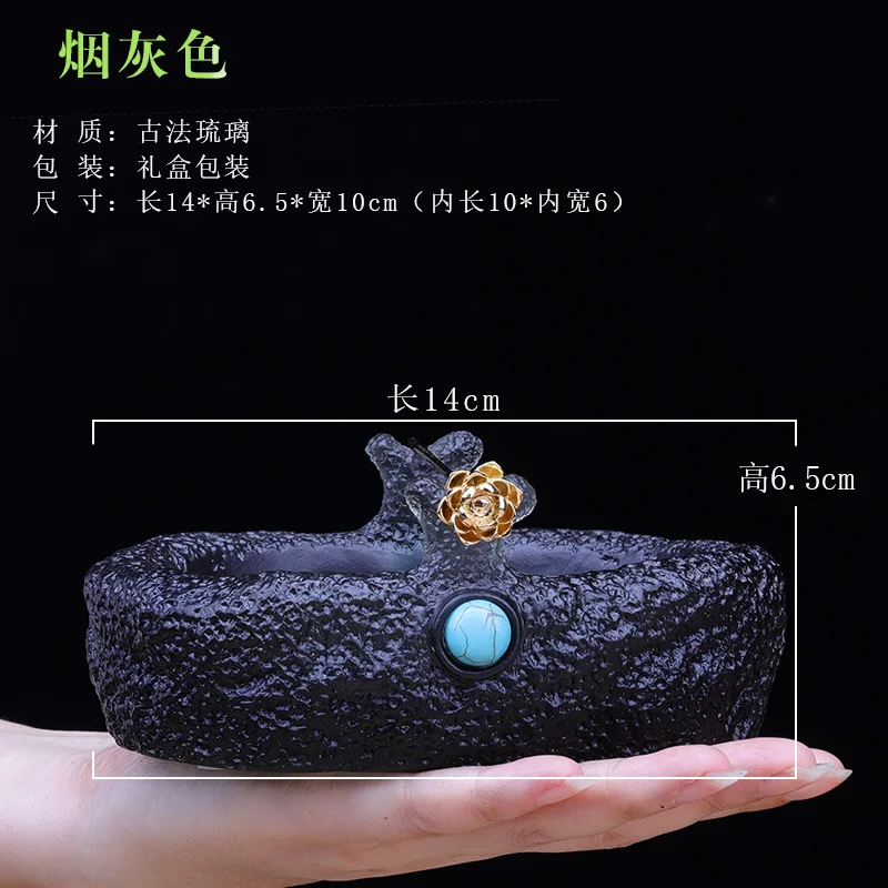 

Традиционная воскостойкая глазурованная курильница с двумя ручками и узором «конопля», для домашнего использования, маленькая, для благовоний, W