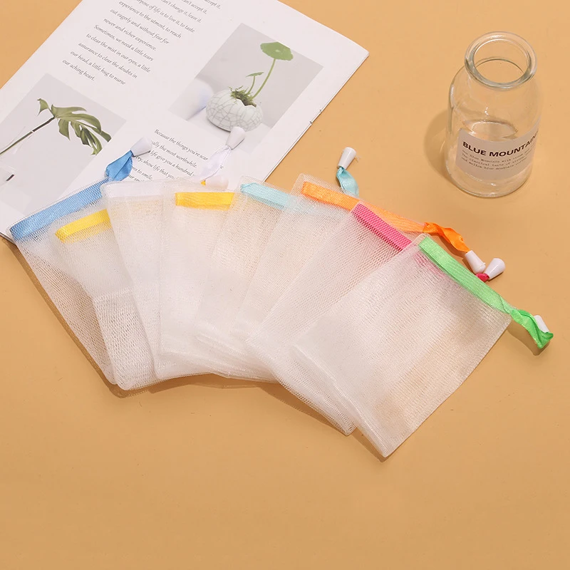 10Pcs 9x15cm Japanese Storage Foaming Soap Bags Handmade Soap Facial Cleanser Wash Bubble Net Bags