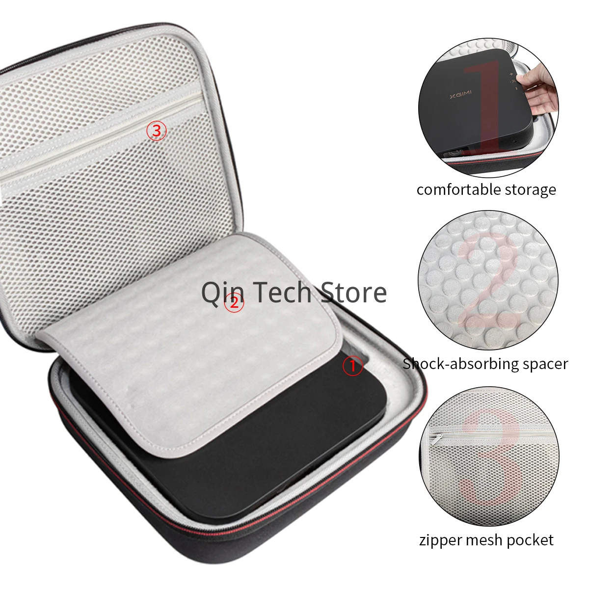 Travel Carrying Case Hard EVA Projector Storage Bag for XGIMI NEW Z6X Projector Protect Box for Z6X Projector Host Portable Bags