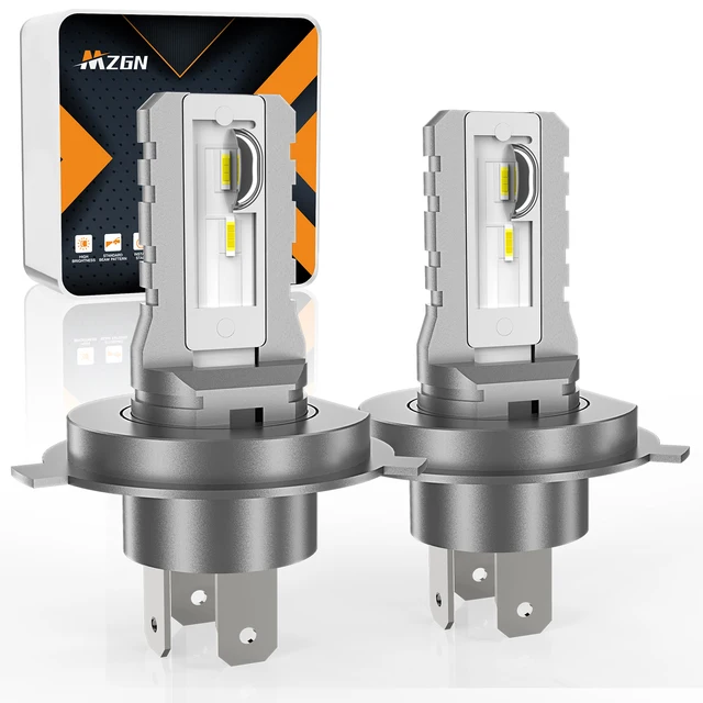 MZGN 2szt H4 Żarówka reflektora LED 18000lm Super jasny halogen Rozmiar dla 9003 Reflektor samochodowy 12 szt CSP 7035 Chipy LED 6000K Biały