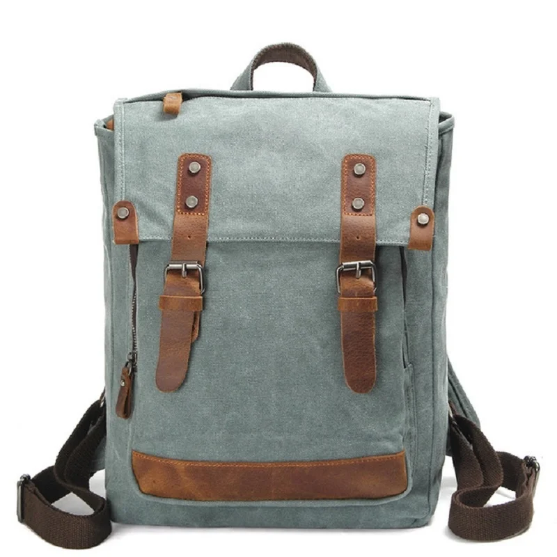 Men Preppy rucksack Portable Fashion Men's Backpack Vintage Canvas School Bag for Travel Bags Laptop