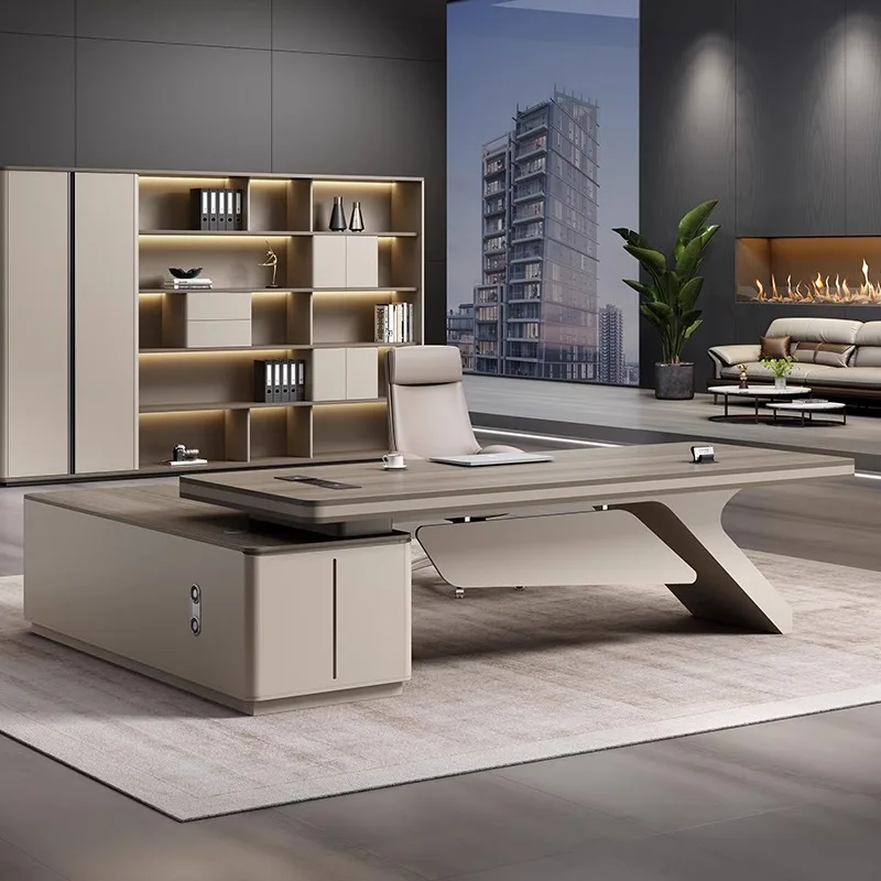 Boss desk simple modern chairperson supervisor manager desk and chair combination