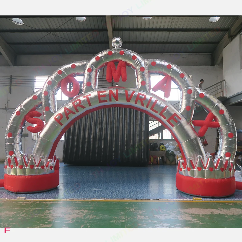 

free air ship to door,6m/8m/10m customize inflatable wedding party event arch,Inflatable crown arch way for birthday decoration