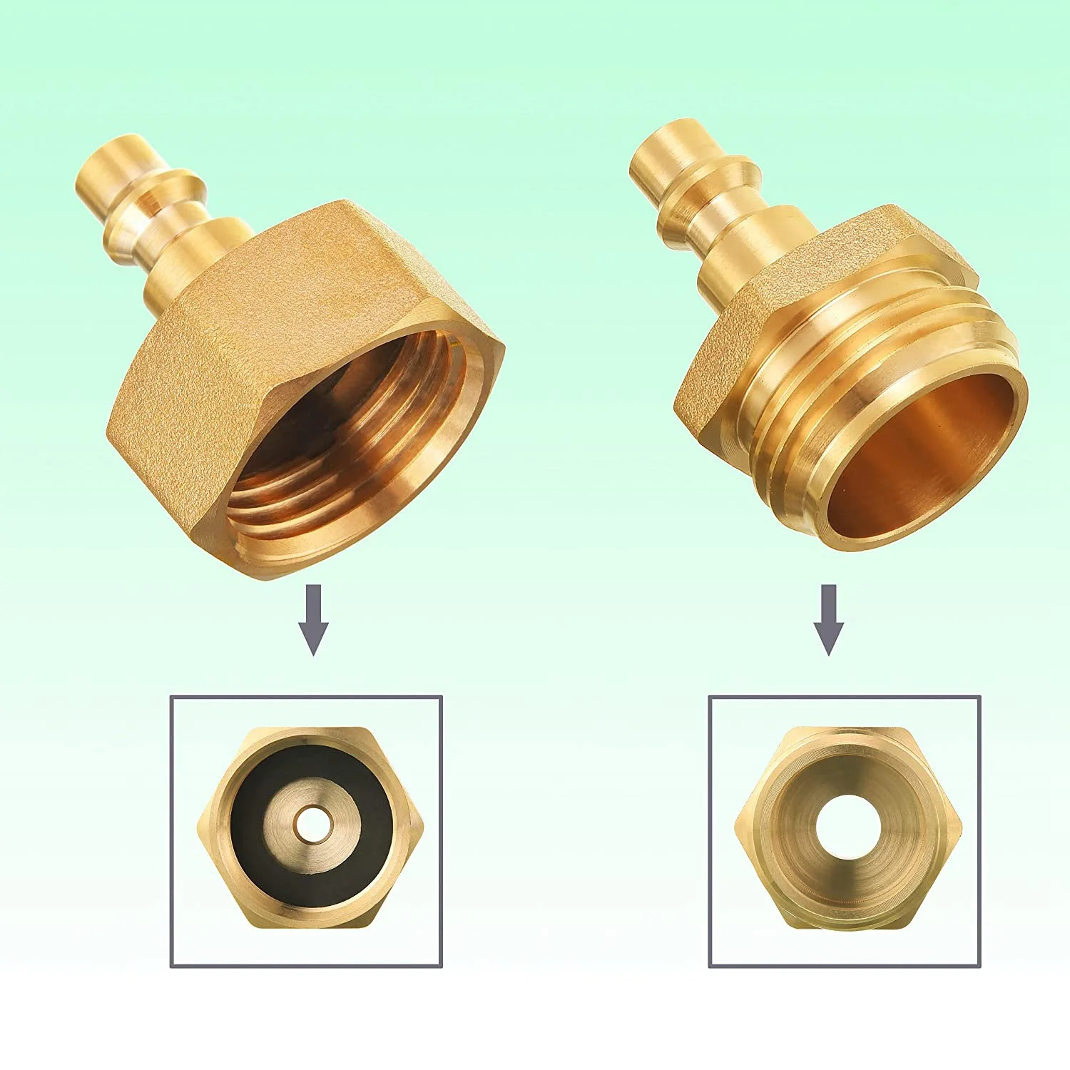 

Latest 4 Pcs RV Blowout Adapter Air Compressor 1/4Inch Quick Connect Plug To GHT 3/4Inch Garden Hose Faucet For Boat, Camper
