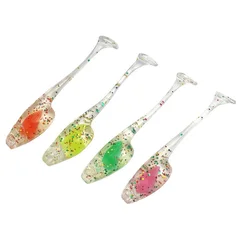 DUODUOYU 5PCS New TPE Mini Soft Fishing Lure 0.8g/90mm T-tail Soft Worm Jig Fish Wobbler Artificial Bait Silicone Fishing Tackle