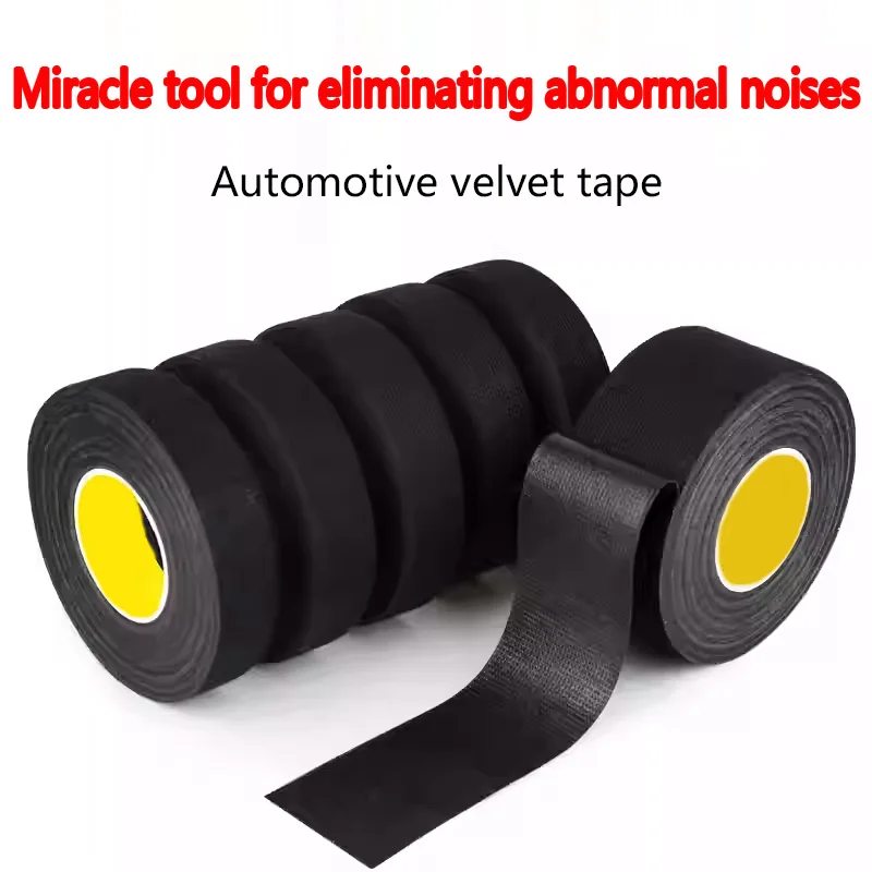 

Black velour wire harness tape, self-adhesive, high-temperature resistant, for electrical wires binding, automotive sound insula