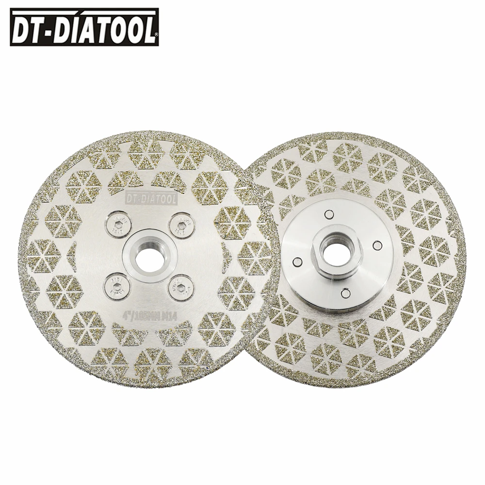 DT-DIATOOL 다이아몬드 커팅 디스크 그라인딩 휠 직경 105/115/125mm 화강암 대리석 타일 톱날 컷 플레이트 용 전기 도금