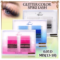 NEW Mix Colors Glitter Lashes Fashion Shiny Colorful Spike Individual Lash Extention Pink Blue White Grey Colorful False Eyelash