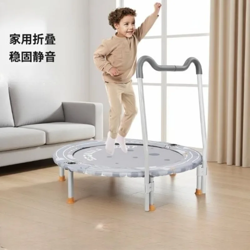 Foldable Silent Household Mini Trampoline Indoor Anti-Slip Space Saving Family Bounce Rebounder Jumping Bed for Adults Daily