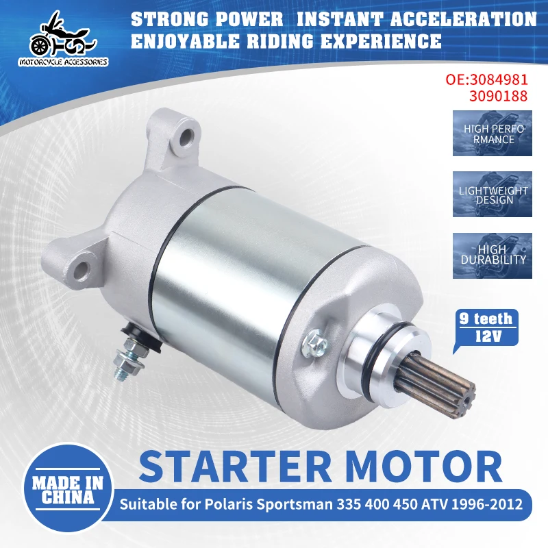 

SJ 3084981 Starter Motor For Polaris Worker Magnum Ranger Sportsman 325 330 425 500 400 Drive Combination Kit 3090188 3084981