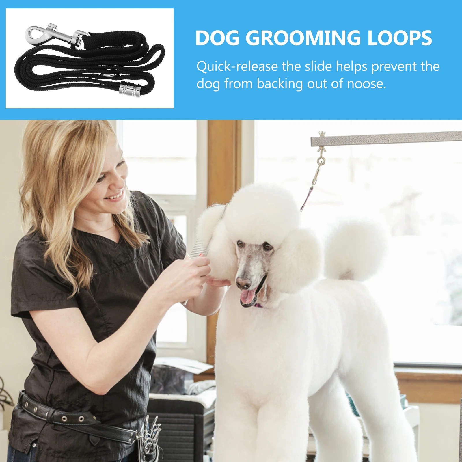

Dog Grooming Harness Leash Pet Grooming Table Ropes Adjustable Loops Swing Rope Kit Durable Bath Support Bracket Hanging Sling