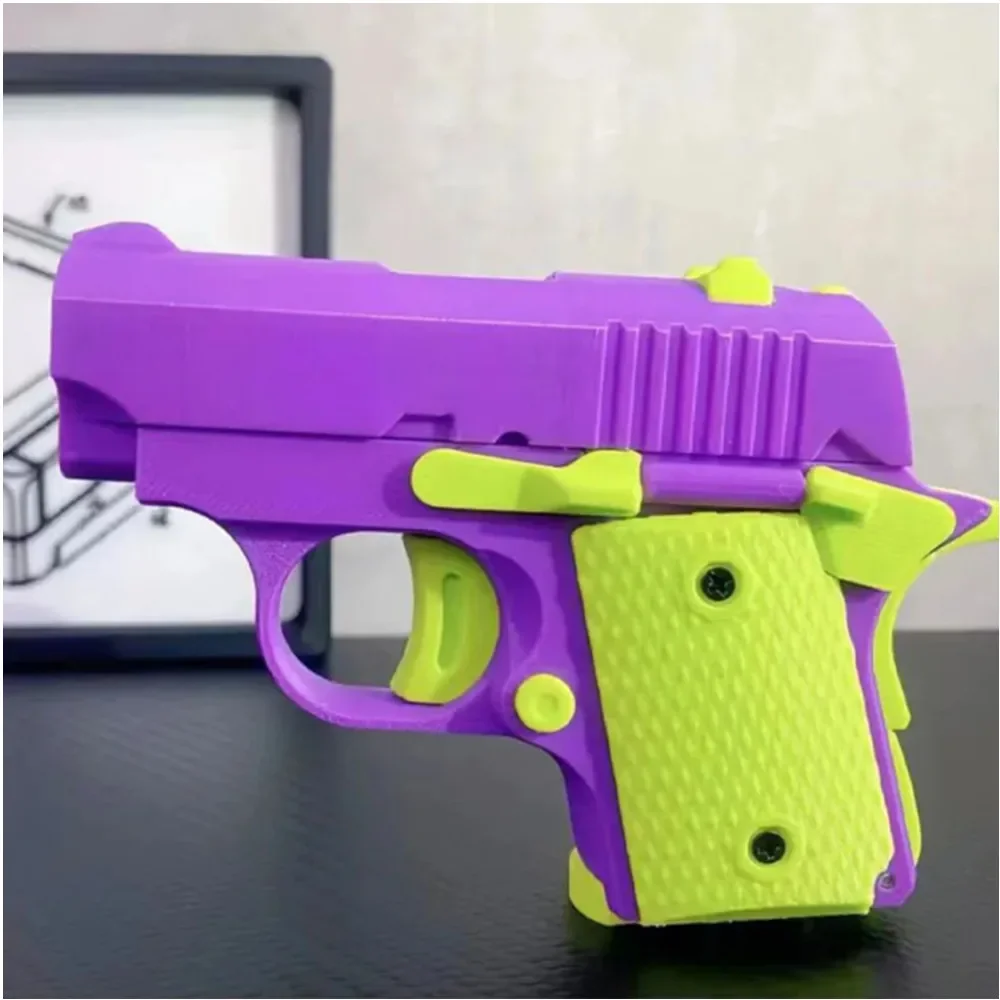 Nowy pistolet grawitacyjny 3D Straight Jump Mini Pistol Model Antystresowy Fidget Toys Dzieci Push Card Zabawka antystresowa dla dzieci i dorosłych