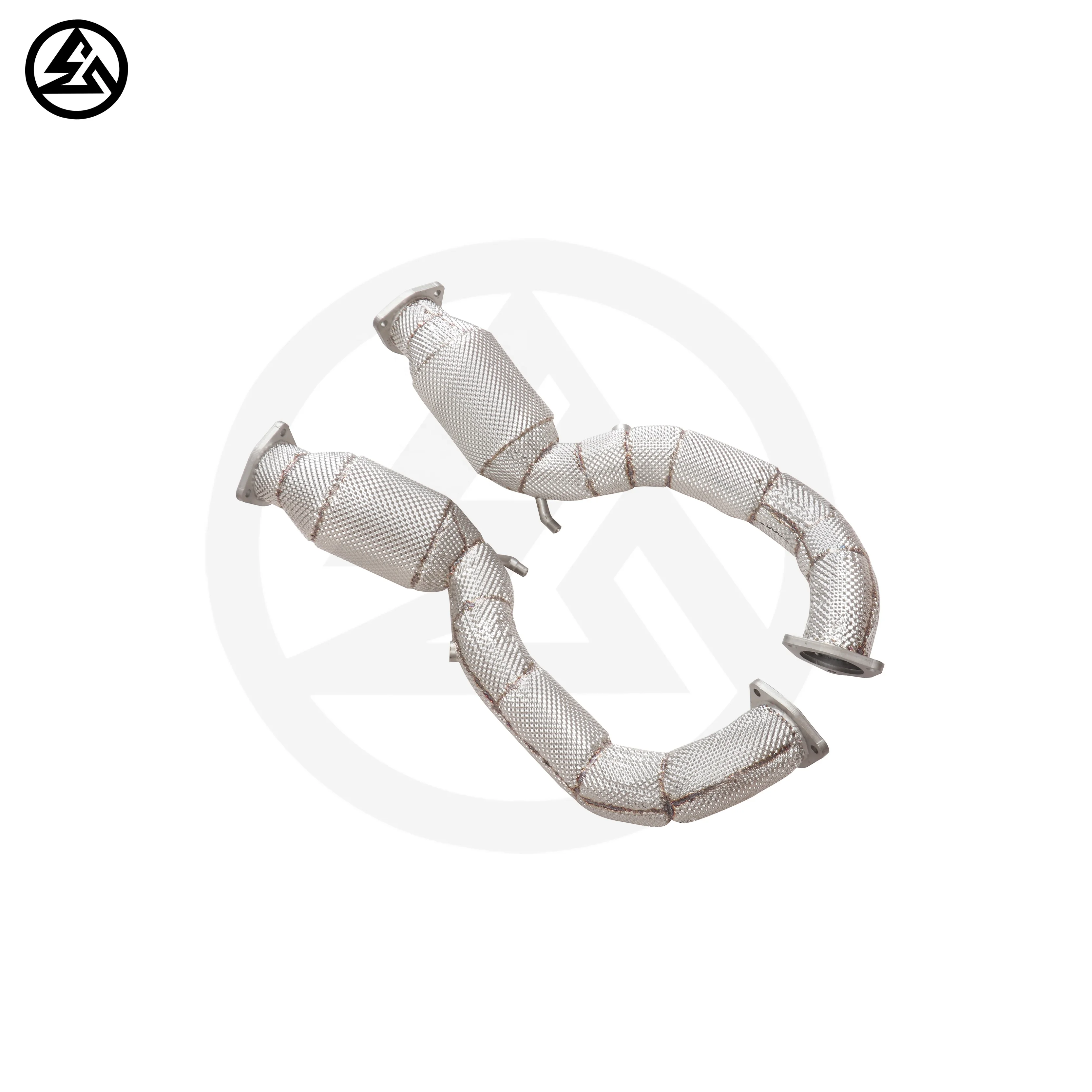 CSZ ODM Upgrade Racing Exhaust Header for Porsche 718 Cayman GT4 RS 4.0 High Performance Downpipe With Heat Shield