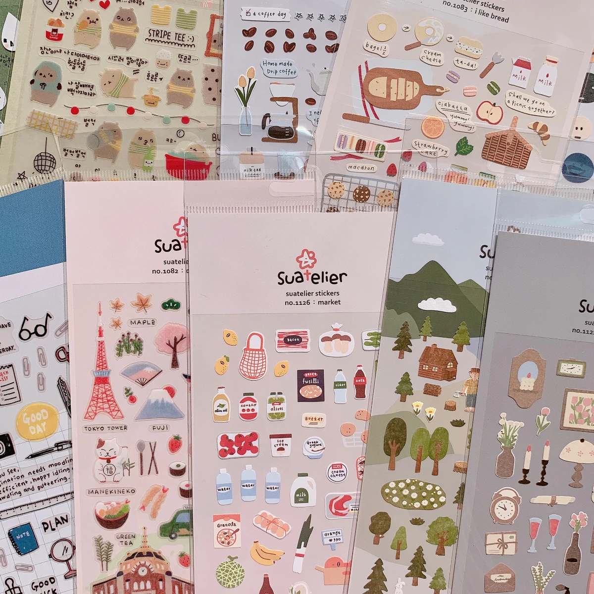 เกาหลีนําเข้าต้นฉบับ Suatelier คอลเลกชัน Kawaii ทุกวันสติกเกอร์ Scrapbooking DIY วารสารเครื่องเขียนสติกเกอร์ Deco Art Supplies