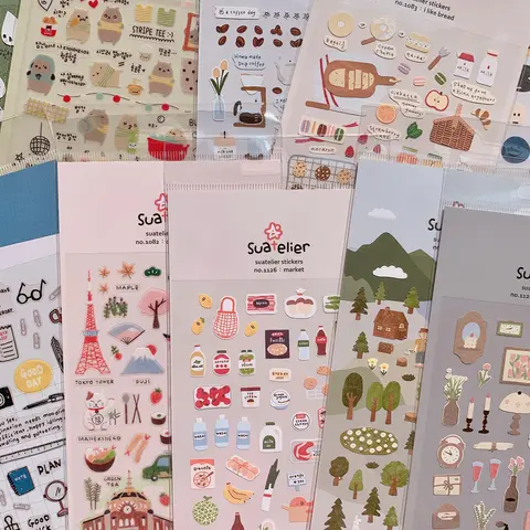 Korean Import Original Suatelier Collection Kawaii Daily Stickers Scrapbooking Diy Journal Stationery Sticker Deco Art Supplies
