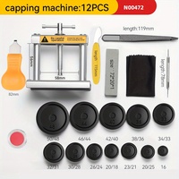 12pcs Watch Metal Capping Machine Set Desktop Wrist Watches Back Case Cover Press Screw, Close Watchmakers Hand Repair Tools Ki